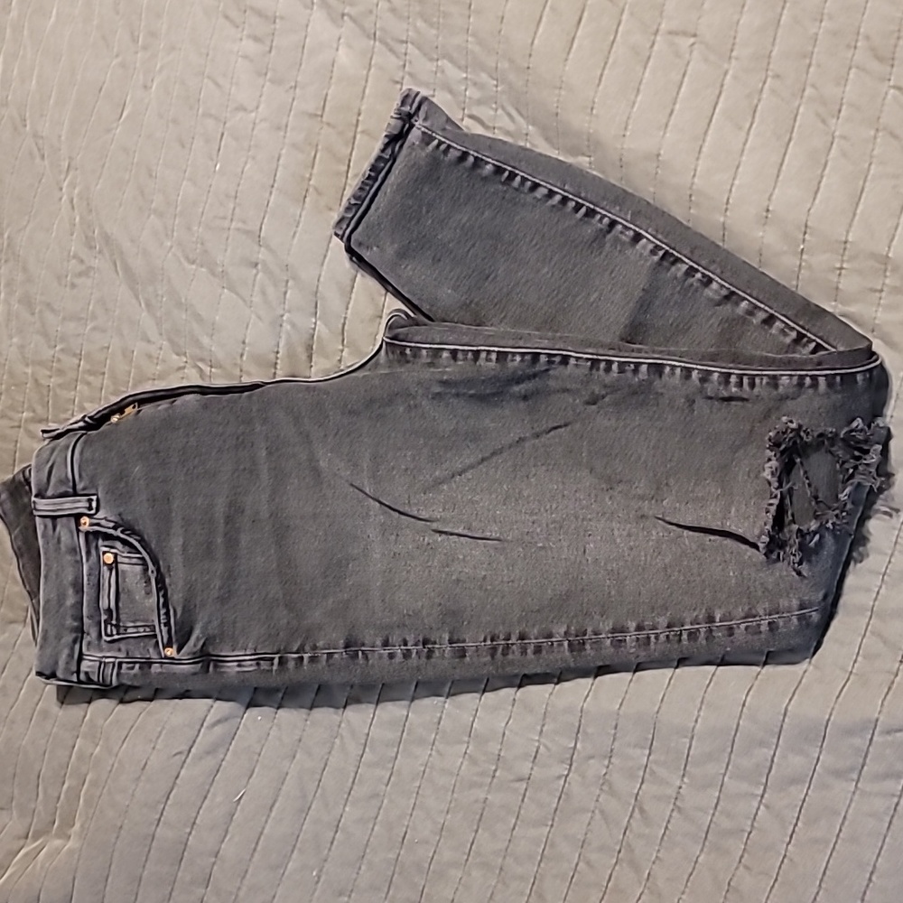 H&M black ripped jeans, super skinny high waist, Size 10 - Picture 4 of 8